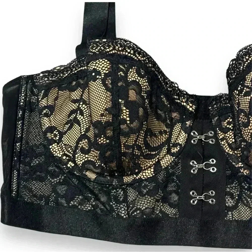 Adore Me NWT Temperence Contour 36D Black Lace XL Matching Cheeky Strappy Panty - Picture 5 of 16